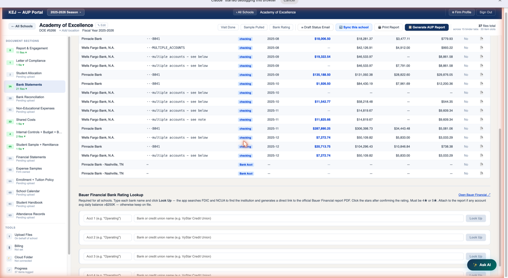 Tab 3A — Bauer Financial bank rating lookup