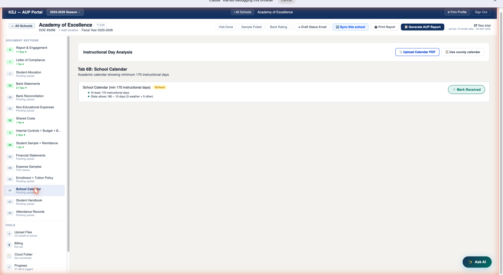 Tab 6B — School Calendar