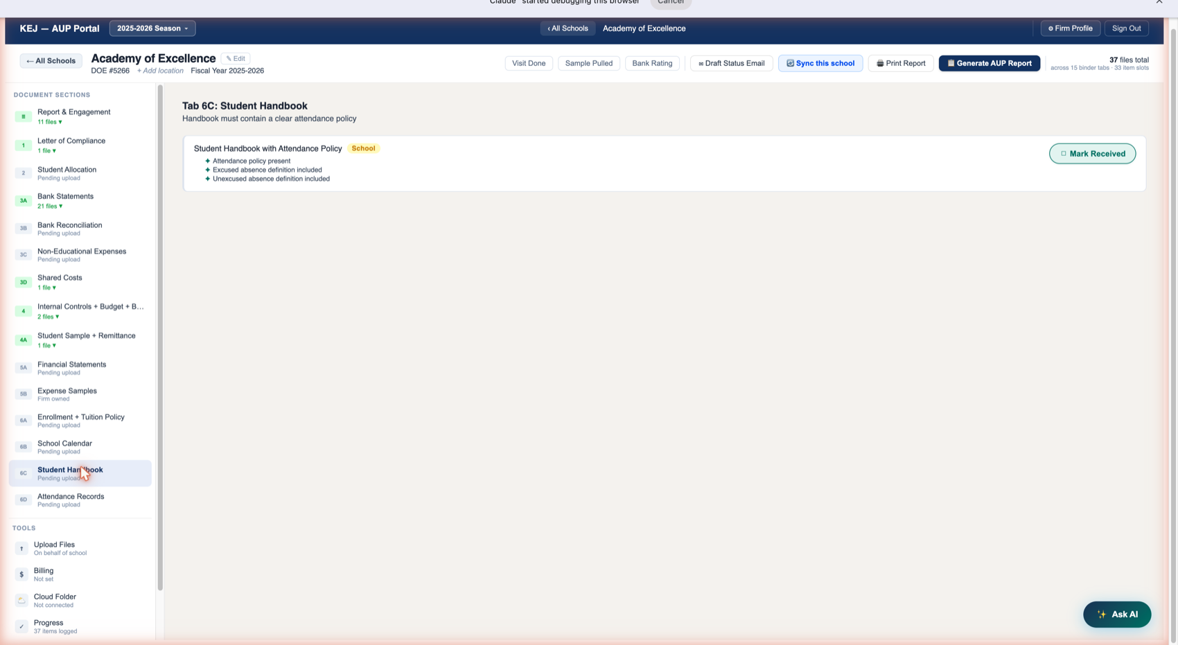 Tab 6C — Student Handbook