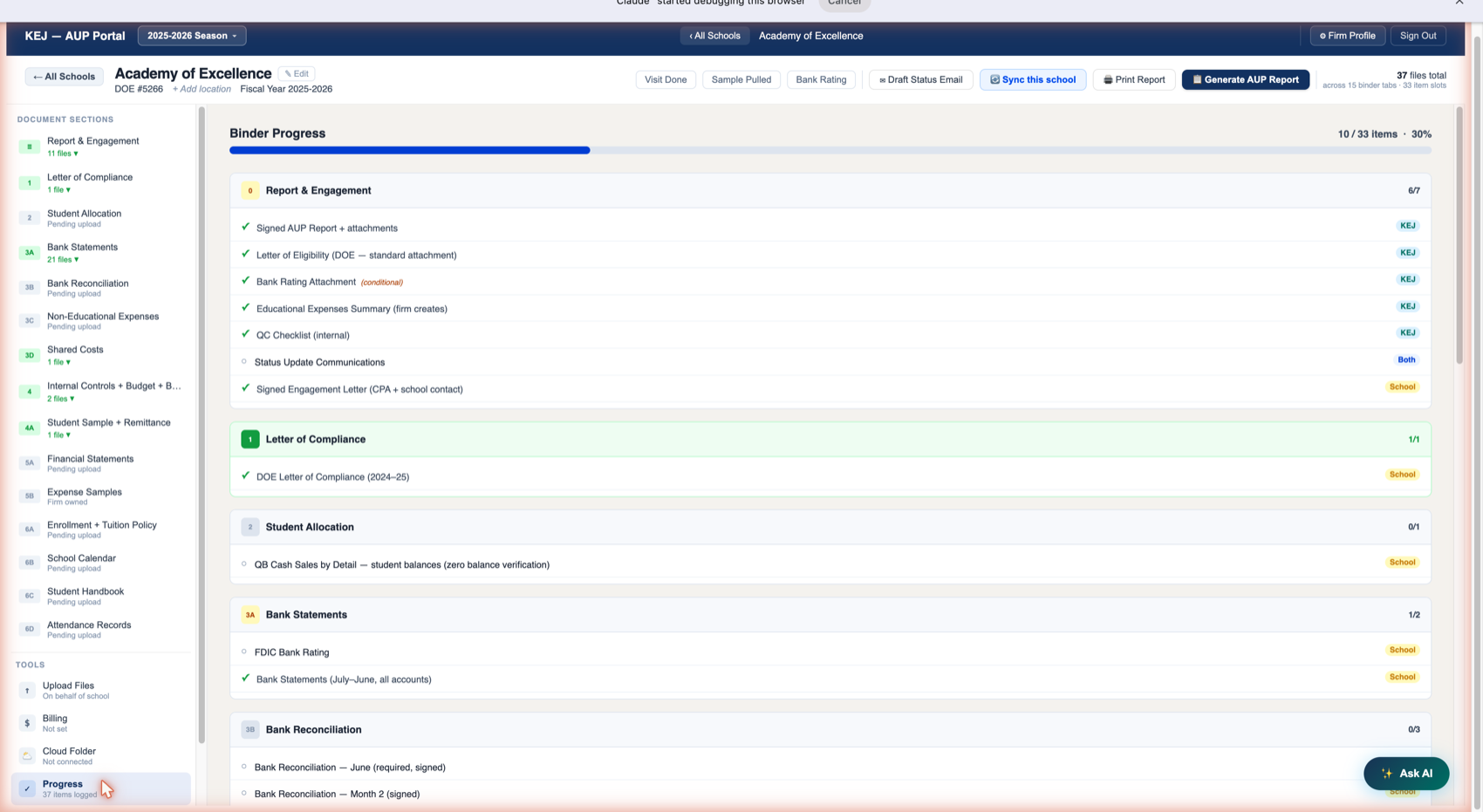 Progress tool — top